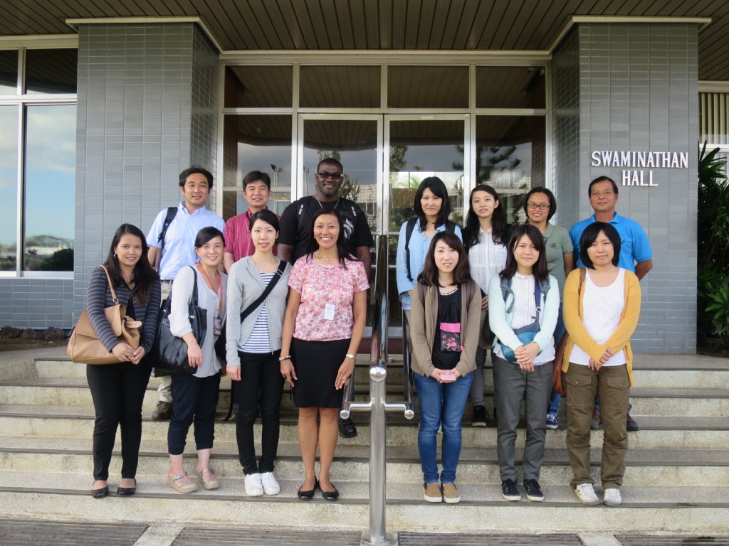 Graduate students from the Nagoya University received an overview of the basics of rice production.  (Photo: IRRI Training Center)