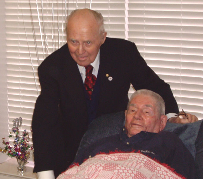 Henry “Hank” M. Beachell on his 100th birthday with Nobel Laureate Norman Borlaug